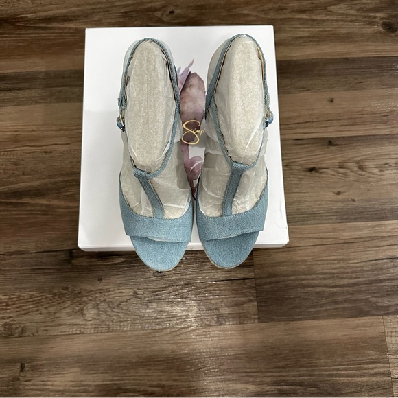 Jessica Simpson Blue Denim Ameeka Platform Sandal High Heel Shoe Size 10 - Picture 5 of 14